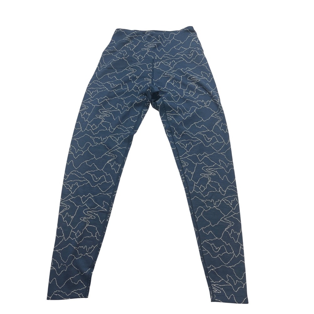 Terramar Woolskins W S Merino Wool Base Layer Leggings Navy 
Wave Print NWT‎
